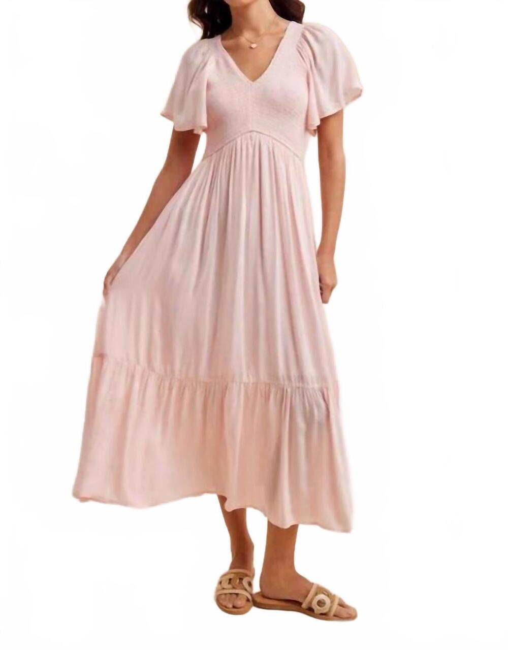 NEW IN-LOOM modal smocked dress in lt. pink